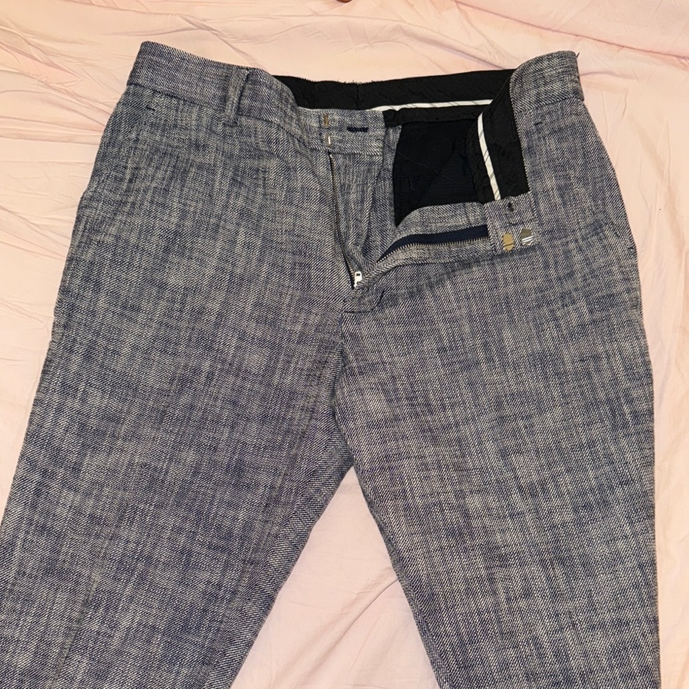 Woman’s Blue Textured Dress Pants Very Thick to the touch